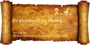 Kratochvilla Andos névjegykártya